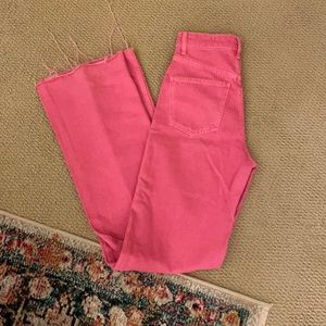 Pink wide leg Zara jeans